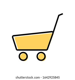Vector shopping trolley filled outline icon