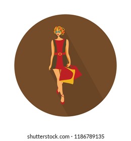 Vector Shopping Woman Isolated. Shopping Illustration