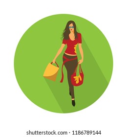 Vector Shopping Woman Isolated. Shopping Illustration