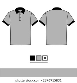 Vector short sleeve polo shirt mockup, simple polo shirt design, polo shirt design model 1