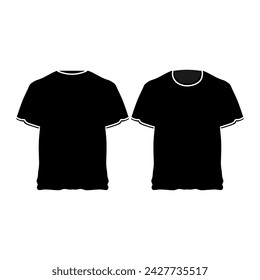 vector short sleeve t-shirt in black and white. eps files