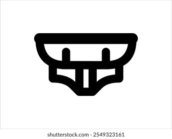 vector shorts icon on black