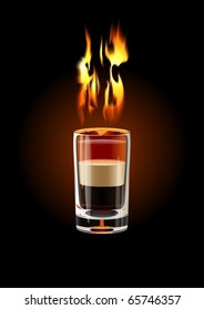 Vector shot cocktail (flame with transparency)