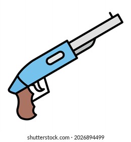 Vector Shotgun Filled Outline Icon Design
