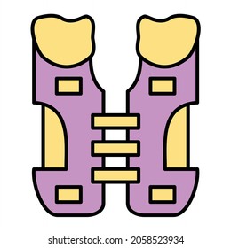 Vector Shoulder Pads Filled Outline Icon Design
