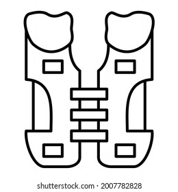 Vector Shoulder Pads Outline Icon Design
