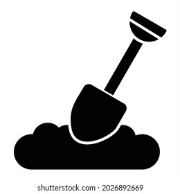 Diseño de iconos de glifo de pala de vectores
