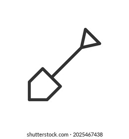 Vector shovel line icon. Symbol in trendy outline style. Vector illustration isolated on a white background. 