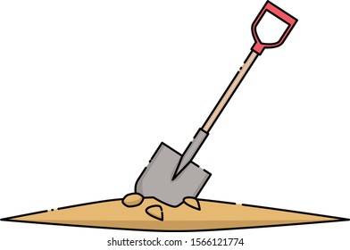 vector of shovel and sand