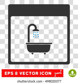 Vector Shower Bath Calendar Page EPS vector pictogram. Illustration style is flat iconic bicolor blue and gray symbol on a transparent background.