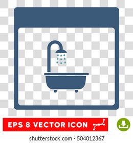 Vector Shower Bath Calendar Page EPS vector pictograph. Illustration style is flat iconic bicolor cyan and blue symbol on a transparent background.
