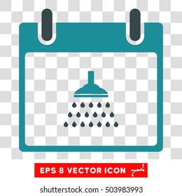 Vector Shower Calendar Day EPS vector pictogram. Illustration style is flat iconic bicolor soft blue symbol on a transparent background.