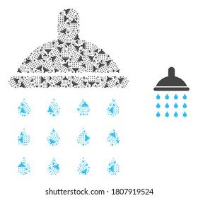 Vector shower drops mosaic is designed of randomized recursive shower drops icons. Recursive mosaic of shower drops.