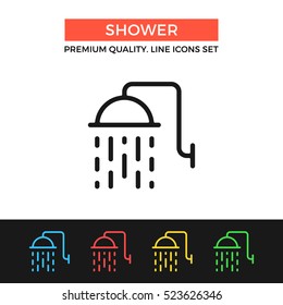 Vector shower icon. Premium quality graphic design. Modern signs, outline symbols collection, simple thin line icons set for websites, web design, mobile app, infographics