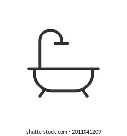 Vector shower line icon. Symbol in trendy outline style. Vector illustration isolated on a white background. 
