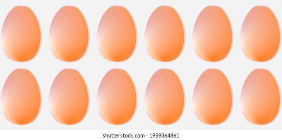 vector showing 12 brown eggs.