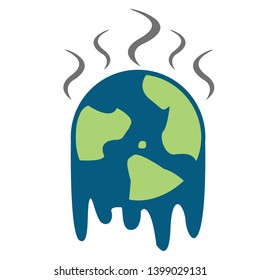 A vector showing the earth melting which symbolizes global warming.
