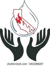 A vector for showing hope and support for the end of all the wildfires happening in California and all over the West Coast with the ability to recover. 