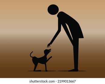 Vector Showing Kindness Towards Animals. Suitable For Animal Lovers