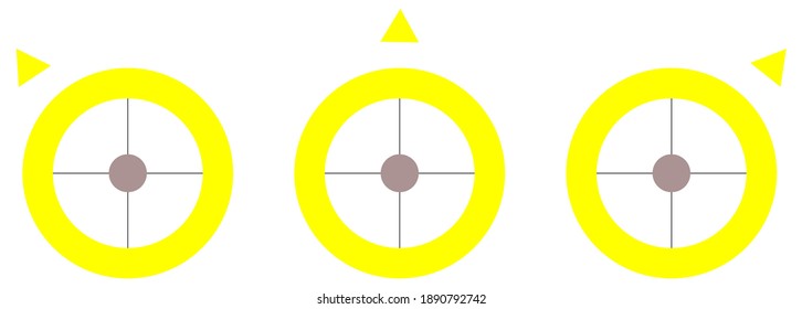 vector showing magnetic compass in different orientations