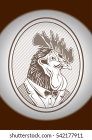 Vector showing rooster
