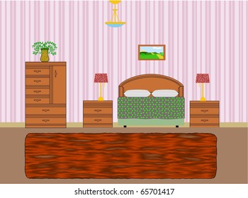 Vector shows the elements of bedroom furniture