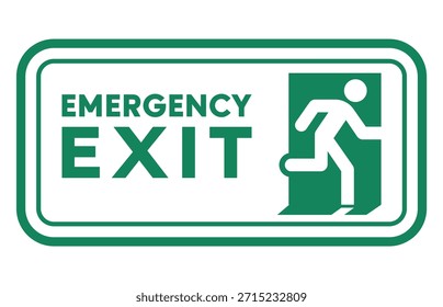 El Vector muestra un Iniciar sesión de salida de emergencia con una Orientación horizontal (Horizontal). El letrero utiliza un fondo blanco con símbolos verdes y texto. Presenta un pictograma de una persona corriendo hacia una puerta abierta, junto con las palabras “SALIDA DE EMERGENCIA” debajo del símbolo.

Este letrero se utiliza para indicar la ubicación y dirección de una salida de emergencia, ayudando a las personas a encontrar rápidamente una salida segura durante emergencias como incendios o terremotos. Se instala comúnmente en edificios, oficinas, centros comerciales, fábricas e instalaciones públicas para garantizar la seguridad de las Asistencias y los procedimientos de evacuación.
