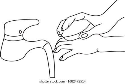 
The vector shows that it is important to wash your hands in order to be healthy and not get infected with viruses.