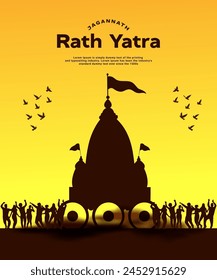 Vector Shree jagannath rath yatra hindu festival clebration banner.