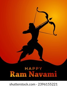 Vector Shree ram navami celebration poster design.
