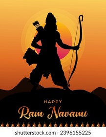 Vector Shree ram navami celebration poster design.