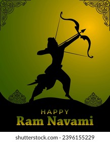 Vector Shree ram navami celebration poster design.