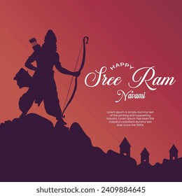 Vector Shree ram navami celebration poster design.