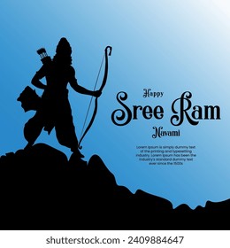 Vector Shree ram navami celebration poster design.