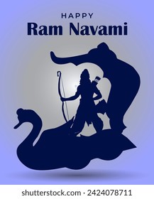 Vector Shree ram navami celebration poster design.