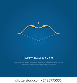 Vector shree ram navami happy ram navami day creative design ram navami ads background, vector illustration.