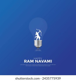 Vector shree ram navami feliz día de ram navami diseño creativo ram navami anuncios de fondo, ilustración vectorial.