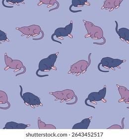 Vector Shrew Seamless Pattern Background for Print Fabric Surface Fashion Wrapping