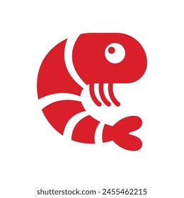 Vektorgrafik Shrimp Cartoon Symbol Logo 