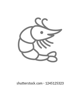 Vector shrimp line icon. Symbol and sign illustration design. Isolated on white background