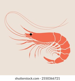 Logotipo del camarón del Vector en el fondo blanco