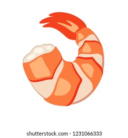 Vector Shrimp Vector on White Background