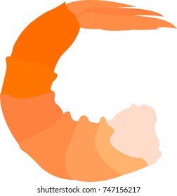Vector of shrimps isolated on a white background.
