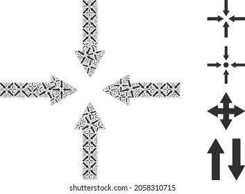 Das Bruchteil der Vektorschrumpfpfeile wird aus den Icons der rekursiven schrumpfenden Pfeile erstellt. Fractal Mosaik aus schrumpfenden Pfeilen.