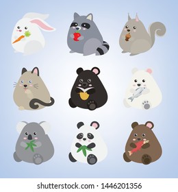 vector shubby animals cartoon style collection