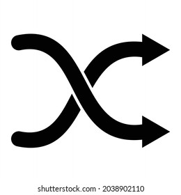Vector Shuffle Glyph Icon Design
