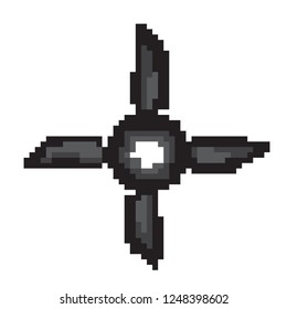 vector of shuriken in pixel style