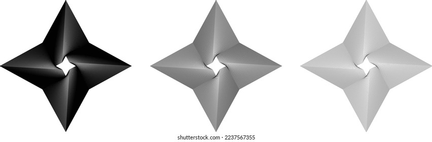 vector Shuriken (throwing star), traditional japanese ninja cold weapon