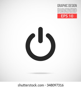 Vector shut down icon. Black icon. Modern flat design vector illustration, quality concept for web banners, web and mobile applications, infographics. Vector icon isolated on gradient background