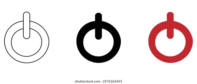  Vector shut down icon set. Black icon. Modern flat design vector illustration